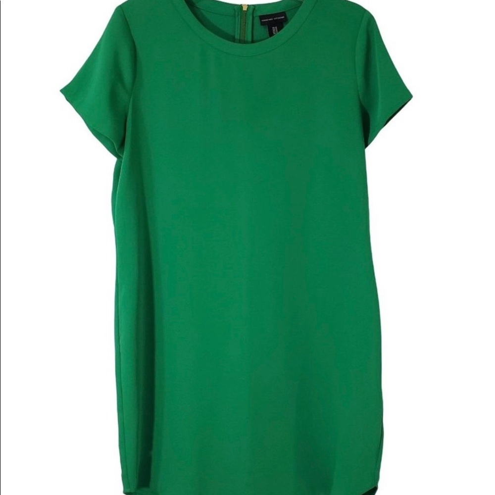 Adrienne Vittadini Emerald Green Short Sleeve Shift Dress